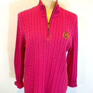 SOLD!!  Ralph Lauren Cable Knit Zipfront Sweater